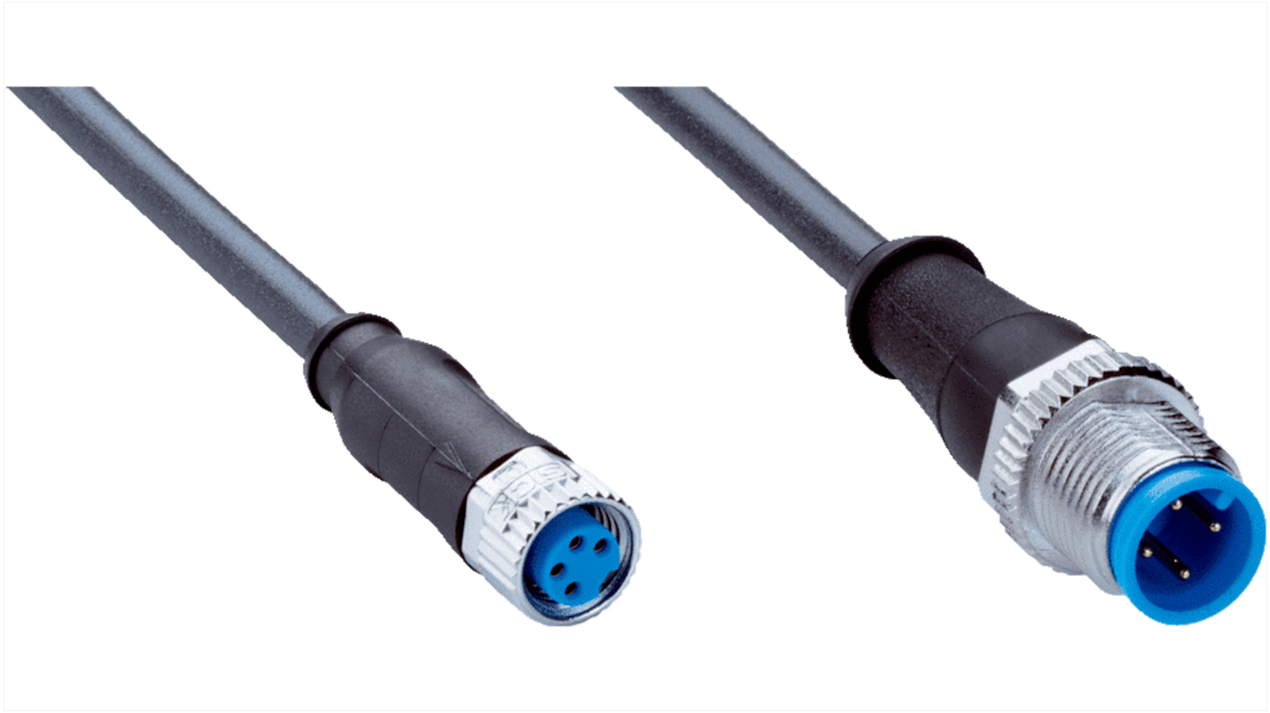 Złącze i kabel Złącze A M8 liczba rdzeni 4 długość 3m Rodzaj A Żeńskie Złącze B Złącze M12