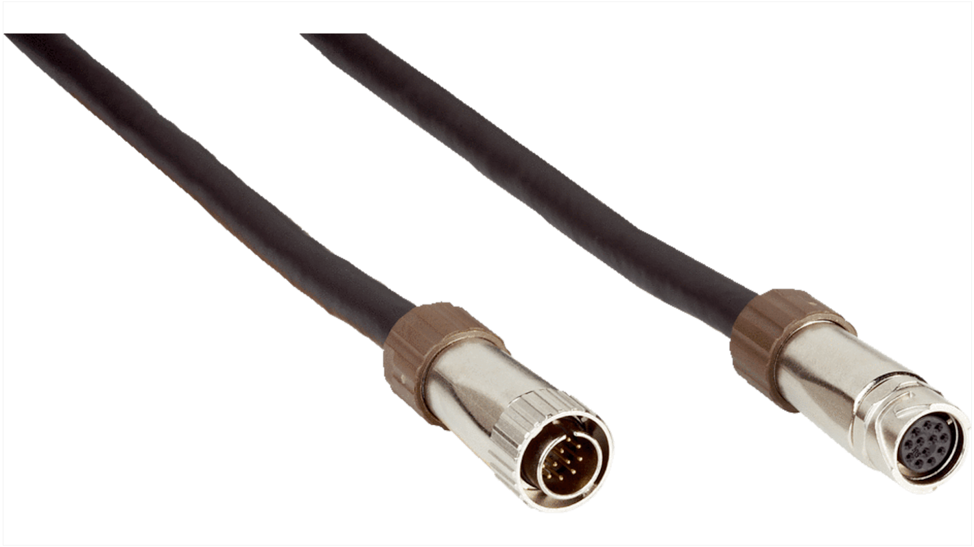 Złącze i kabel ze złączem Złącze M12 liczba rdzeni 12 długość 5m Rodzaj A Żeńskie Złącze B Złącze M12