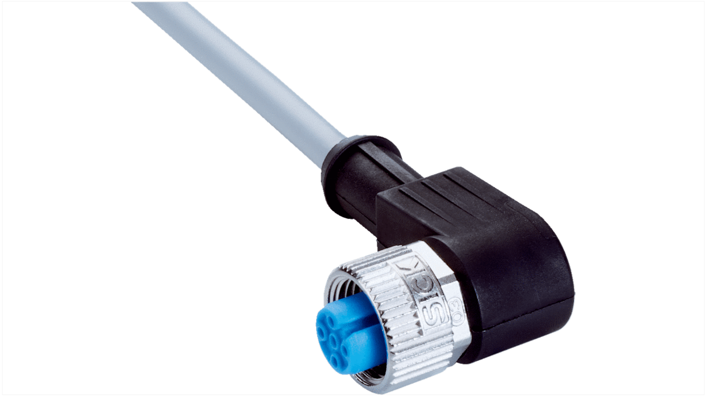 Sick Right Angle Female 4 way M12 to Connector & Cable, 25m