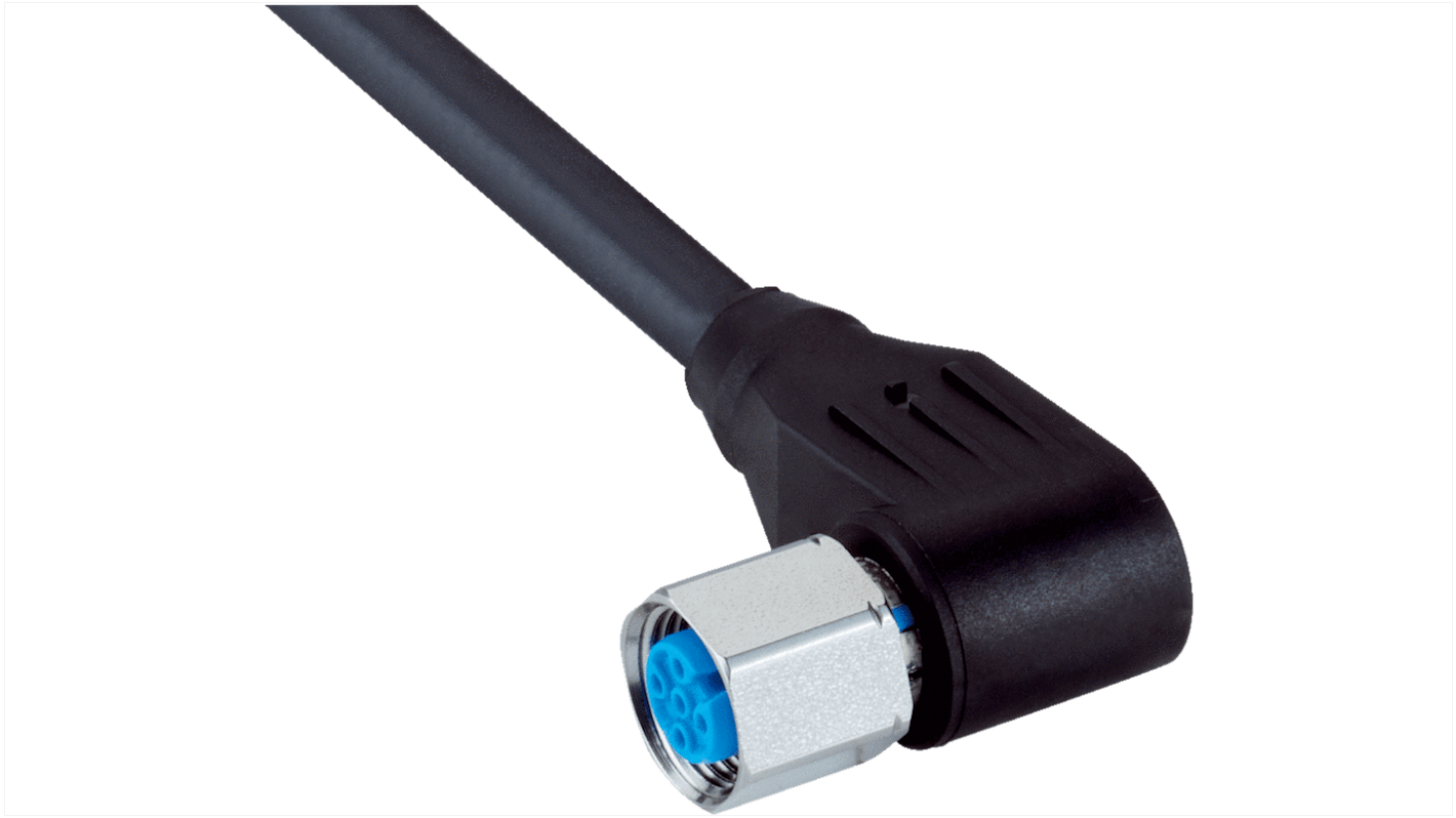 Sick Right Angle Female 4 way M12 to Connector & Cable, 10m