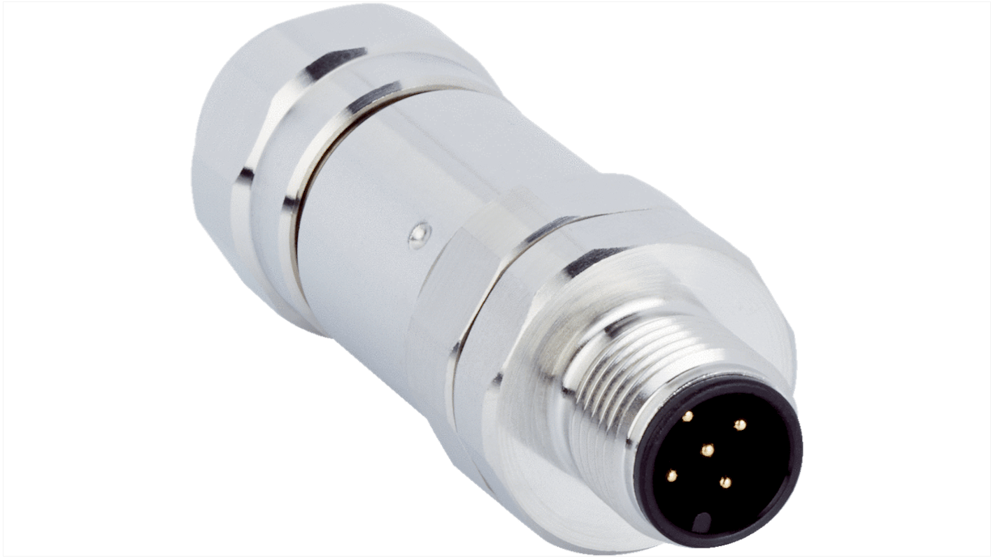 SICK Connector, Screw Mount, M12 Connector, Plug, Male, IP69K, YM12ES5 Series