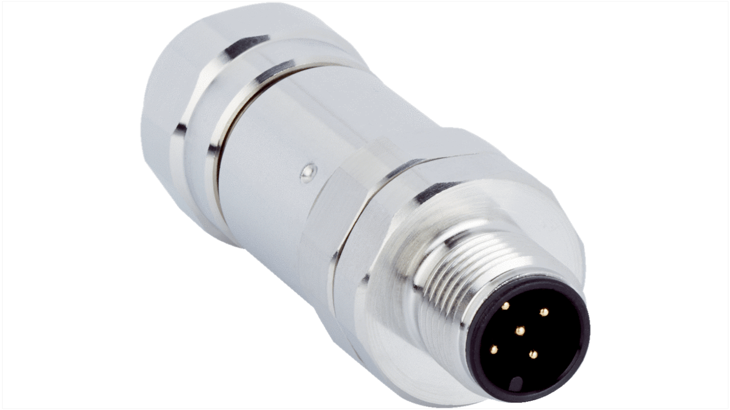 Sick Connector, Screw Mount, M12 Connector, Plug, Male, IP69K, YM12ES5 Series