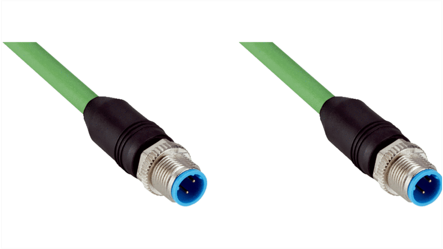 Złącze i kabel ze złączem Złącze M12 liczba rdzeni 4 długość 3m Rodzaj A Męskie Złącze B Złącze M12