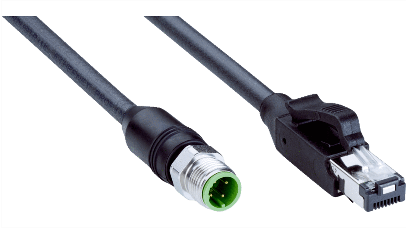 Złącze i kabel ze złączem Złącze M12 liczba rdzeni 4 długość 10m Rodzaj A Męskie Złącze B RJ45