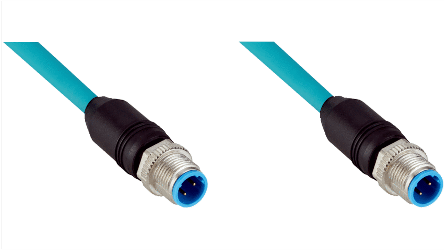 Złącze i kabel ze złączem Złącze M12 liczba rdzeni 4 długość 1m Rodzaj A Męskie Złącze B Złącze M12