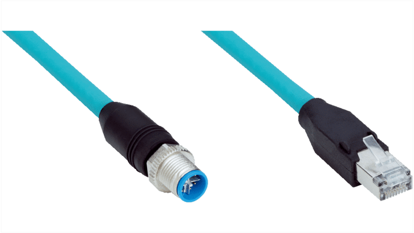 Złącze i kabel ze złączem Złącze M12 liczba rdzeni 8 długość 10m Rodzaj A Męskie Złącze B RJ45