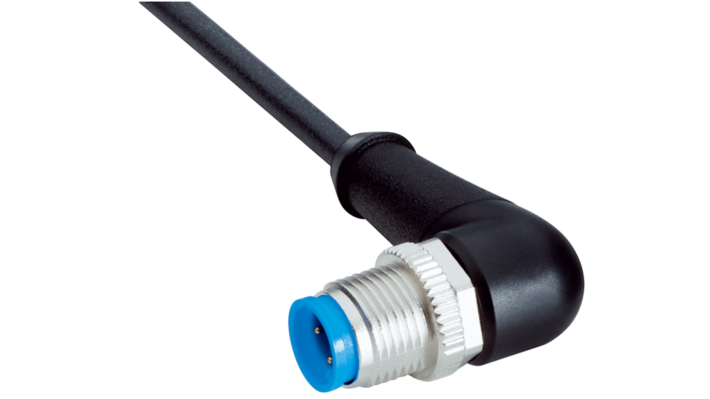 Sick Right Angle Male 4 way M12 to Connector & Cable, 3m