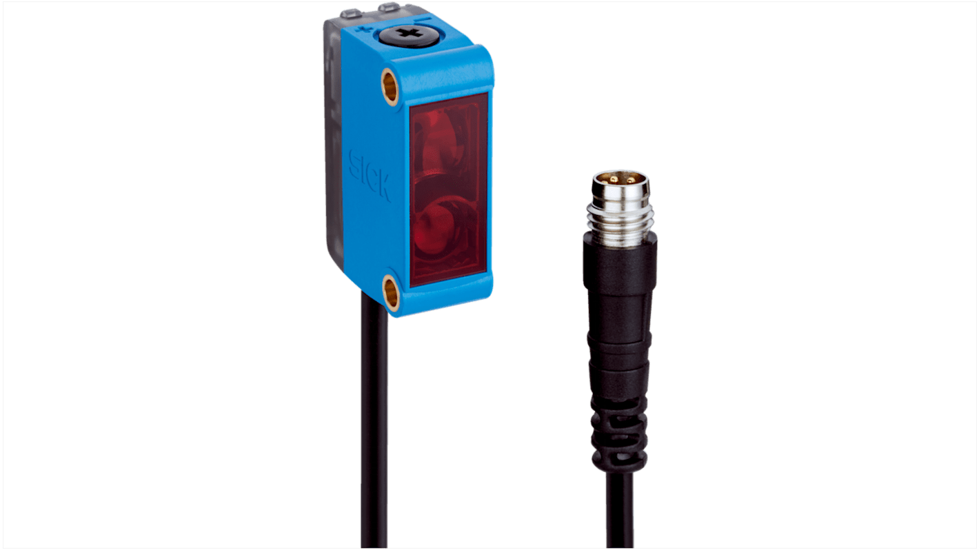 Rs-Online Sensore fotoelettrico Rettangolare SICK Soppressione di sfondo rilevamento 250mm uscita PNP