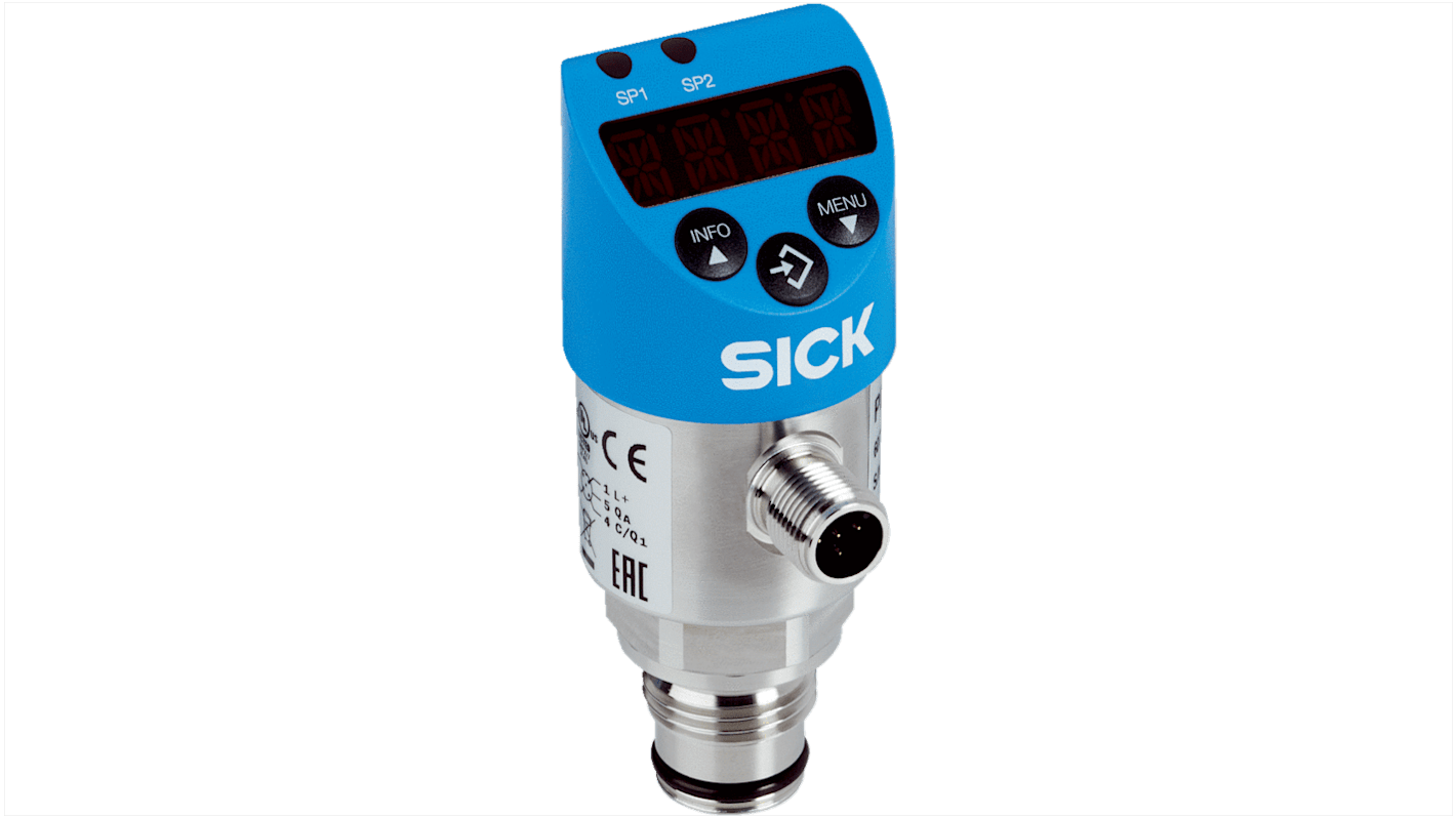 Sensore di pressione Relativa SICK, 9bar max, uscita IO-Link/PNP/NPN + PNP/NPN