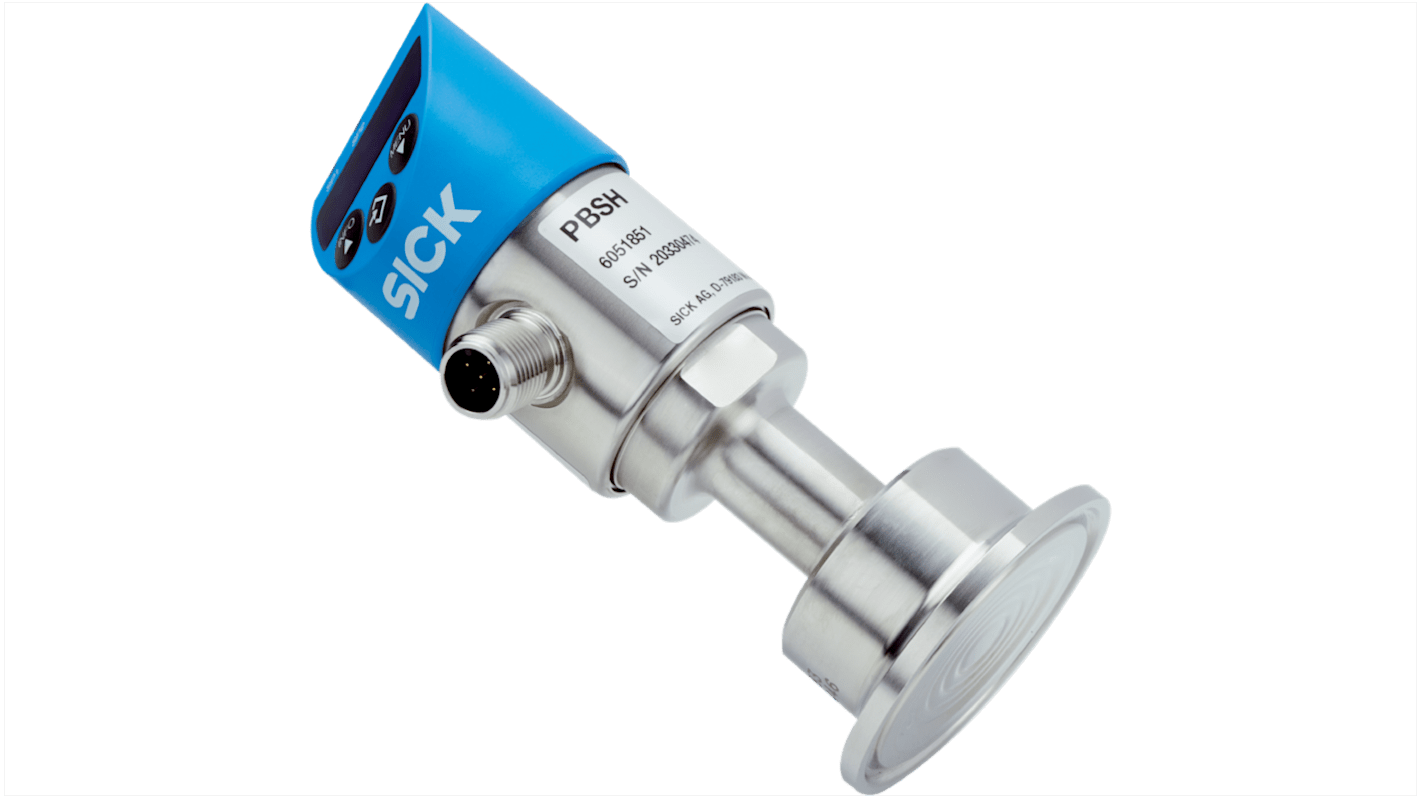 SICK PBSH Series Pressure Sensor, 0bar Min, 10bar Max, 2 x PNP Output, Gauge Reading