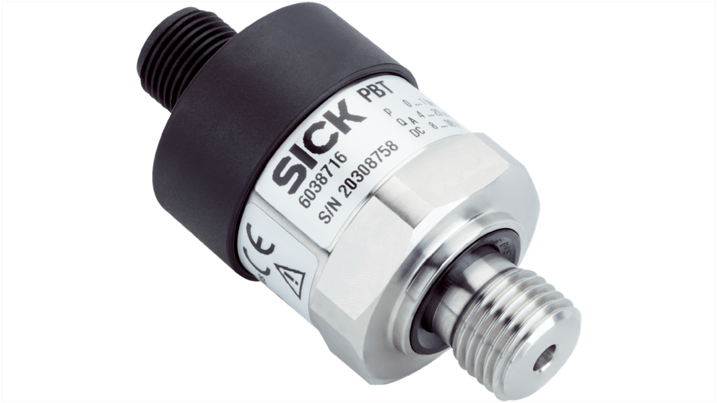 SICK PBT Series Pressure Sensor, 0bar Min, 10bar Max, Gauge Reading