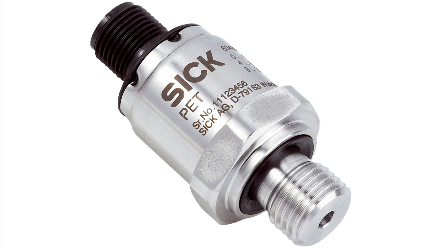 SICK PET Series Pressure Sensor, 0bar Min, 10bar Max, Gauge Reading