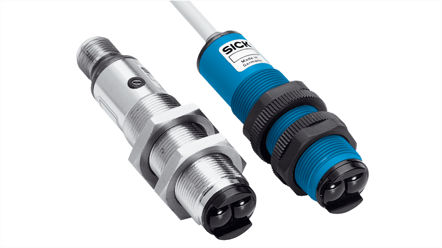 Sick Retroreflective Photoelectric Sensor, Cylindrical Sensor, 3 m Detection Range