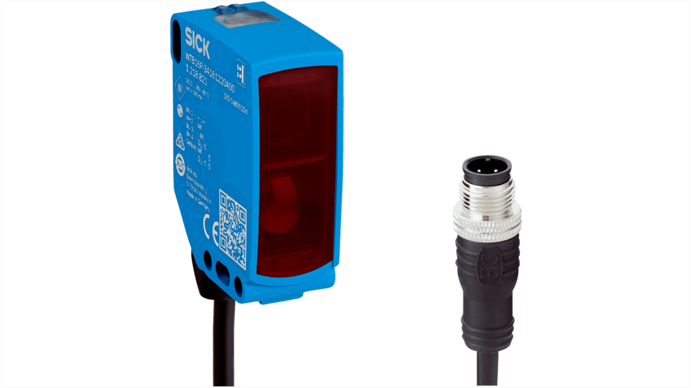 Rs-Online Sensore fotoelettrico Rettangolare SICK a retroriflessione rilevamento 10 m uscita PNP / NPN