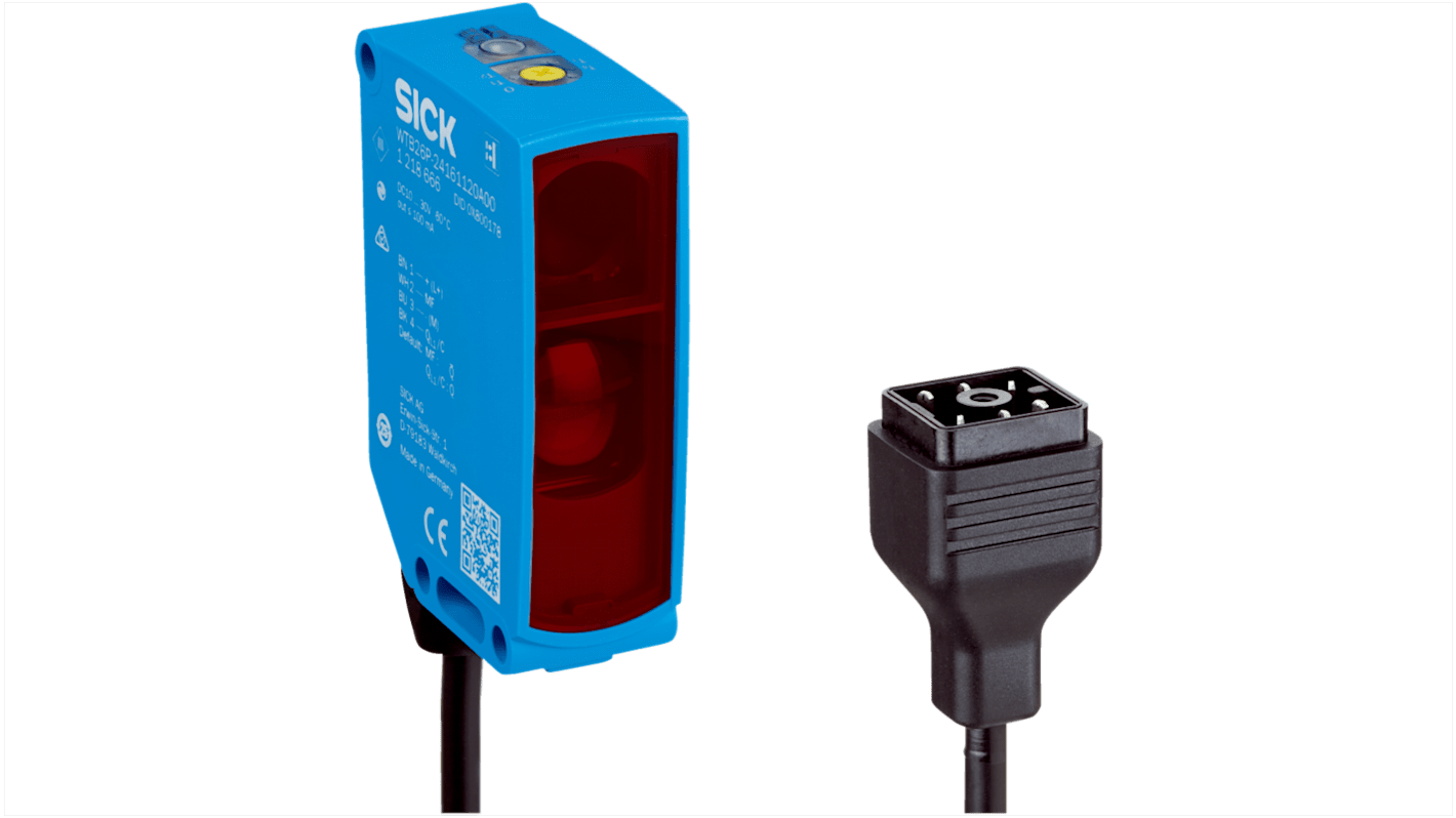 Rs-Online Sensore fotoelettrico Rettangolare SICK a retroriflessione rilevamento 18 m uscita PNP / NPN