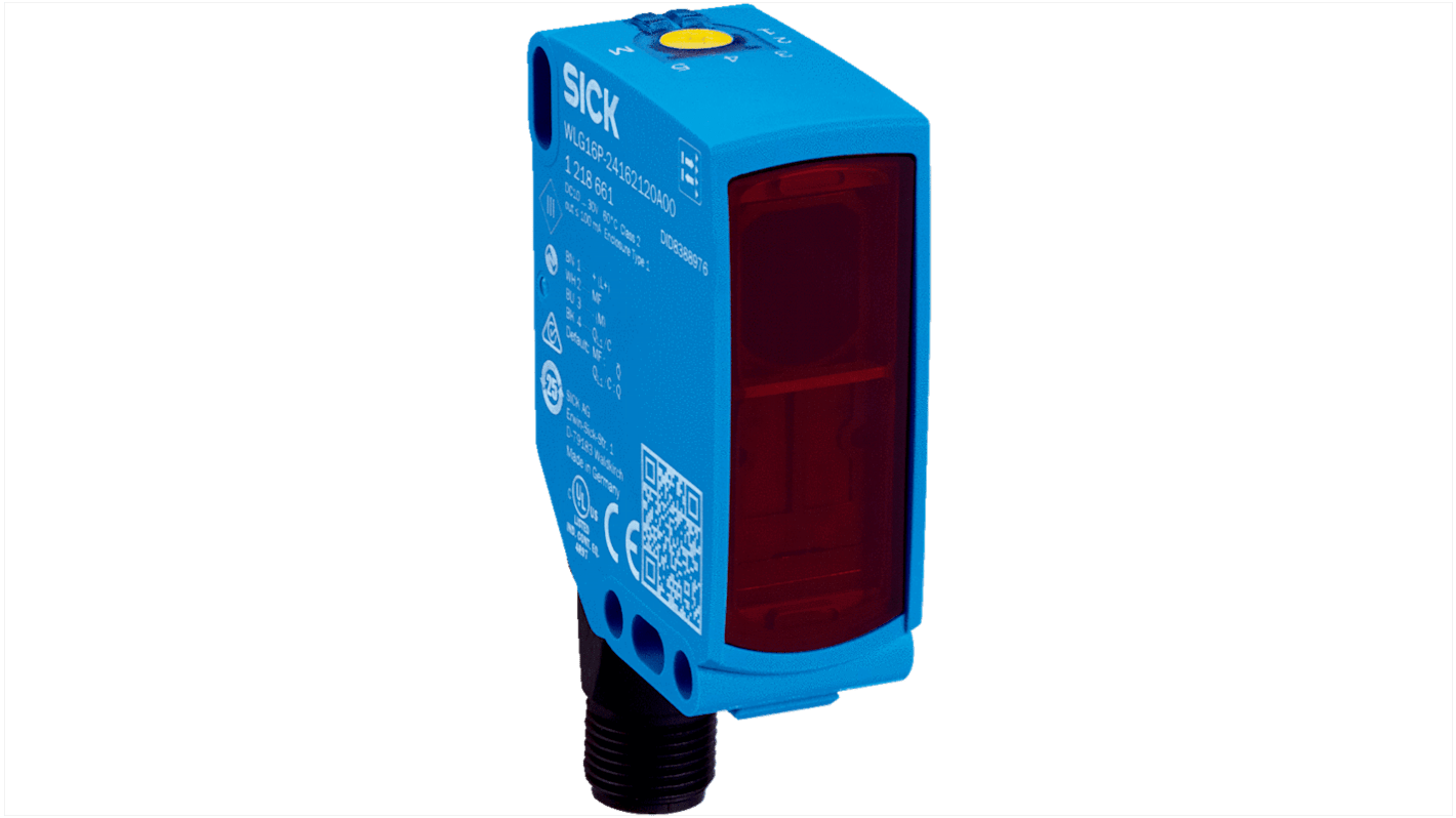Rs-Online Sensore fotoelettrico Rettangolare SICK a retroriflessione rilevamento 5 m uscita PNP / NPN