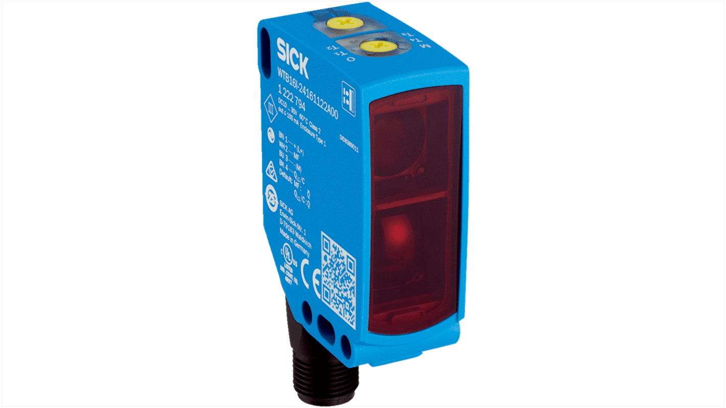 Rs-Online Sensore fotoelettrico Rettangolare SICK COLLEGAMENTO IO-LINK rilevamento 1000 mm uscita PNP / NPN