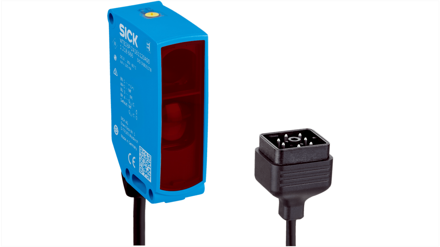 Rs-Online Sensore fotoelettrico Rettangolare SICK Soppressione di sfondo rilevamento 2000 mm uscita PNP / NPN