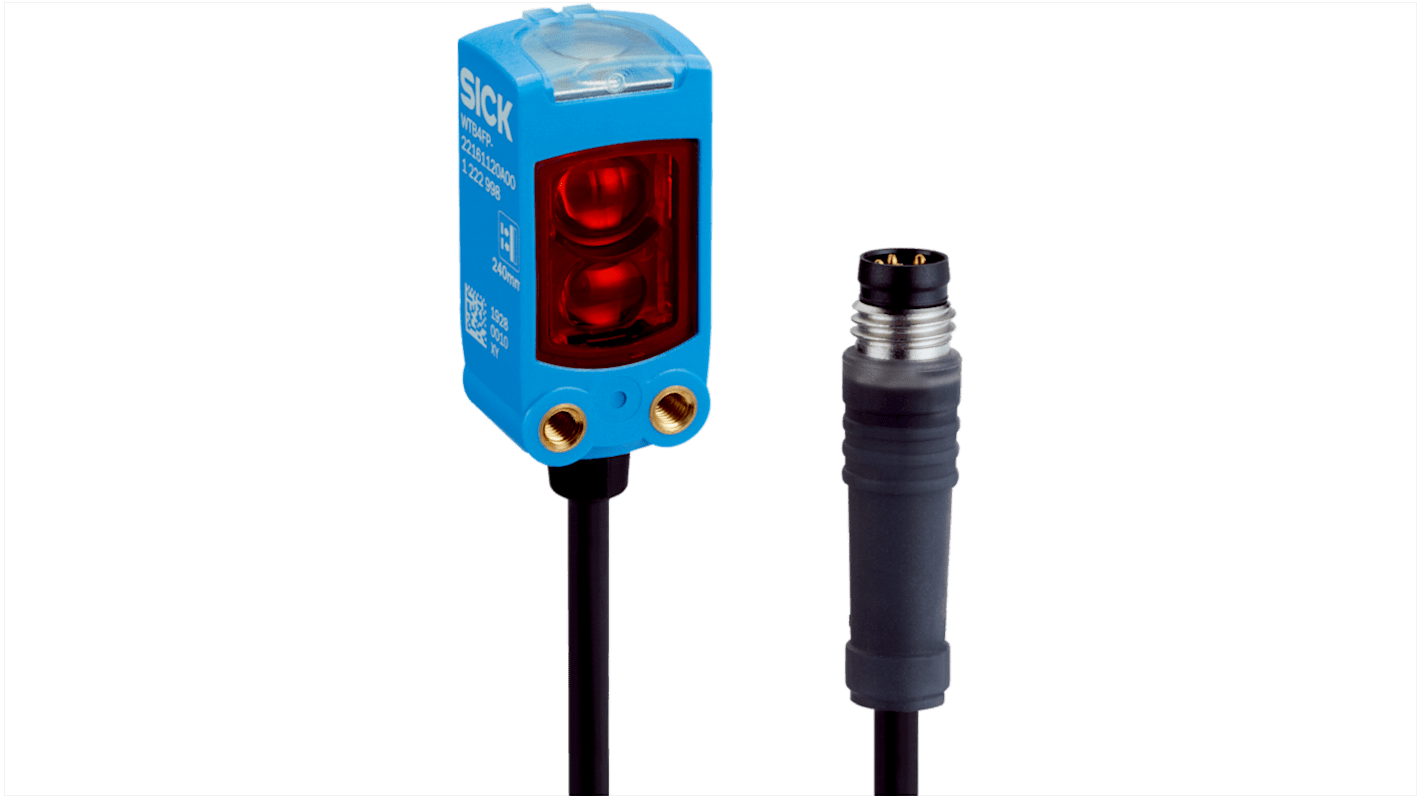 Rs-Online Sensore fotoelettrico Rettangolare SICK Soppressione di sfondo rilevamento 47 mm uscita PNP / NPN