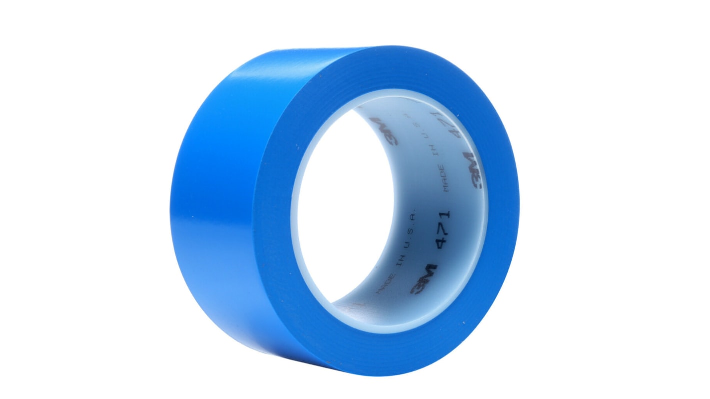 3M 471 Vinyl Trassierband Blau Typ Klebeband für Fußböden, Stärke 0.13mm, 2Zoll x 1296Zoll