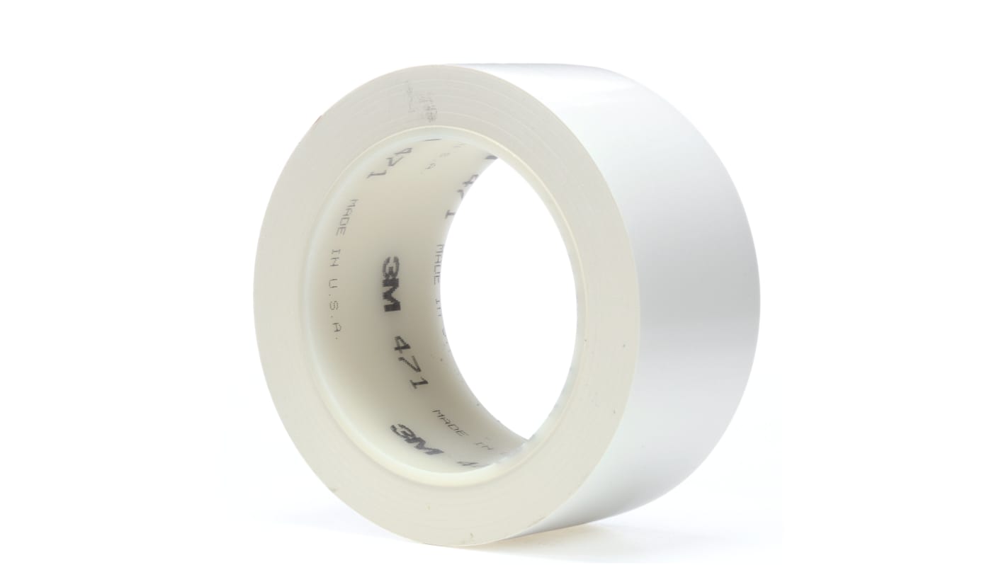 3M 471 Vinyl Trassierband Weiß Typ Klebeband für Fußböden, Stärke 0.13mm, 2Zoll x 1296Zoll