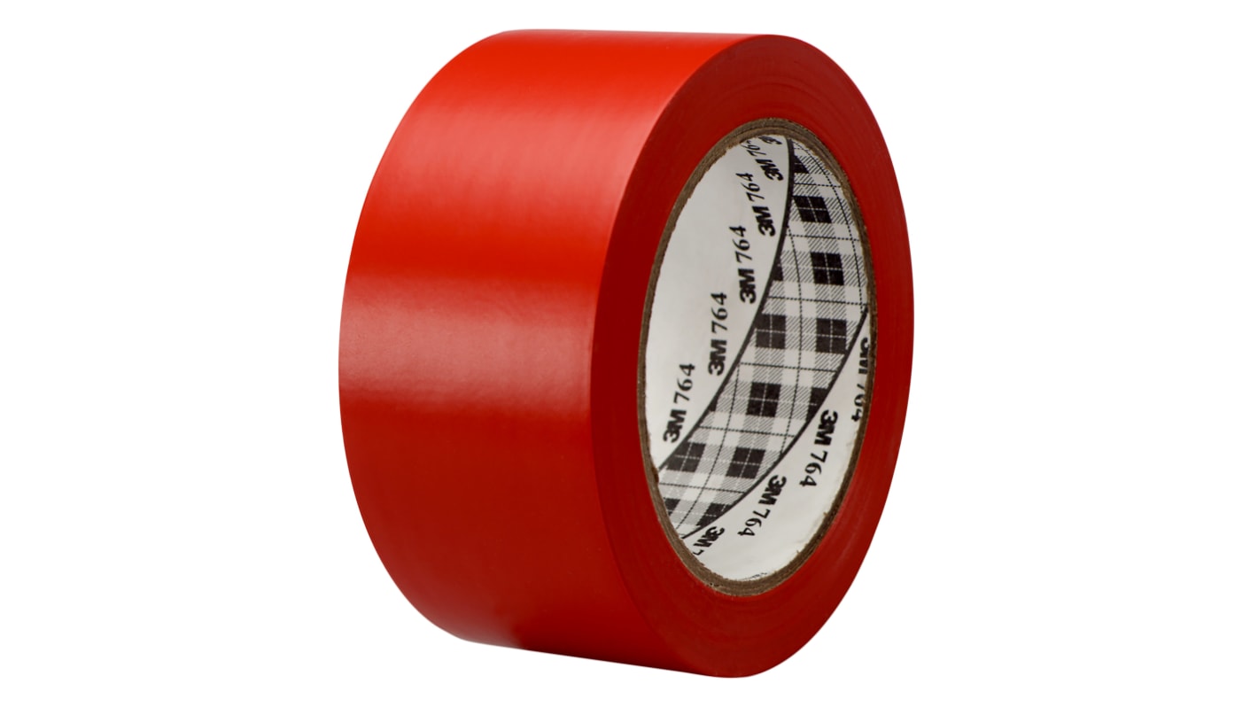 Nastro per segnalazione di pericolo Rosso 3M 764, in Cloruro di polivinile, 2poll x 1296poll