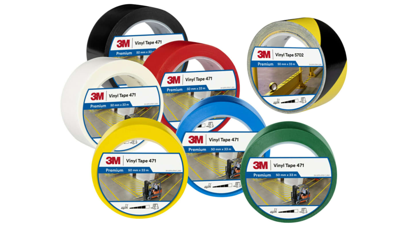 3M 5702 PVC Trassierband Schwarz, Gelb Typ , Stärke 0.14mm, 50mm x 33m