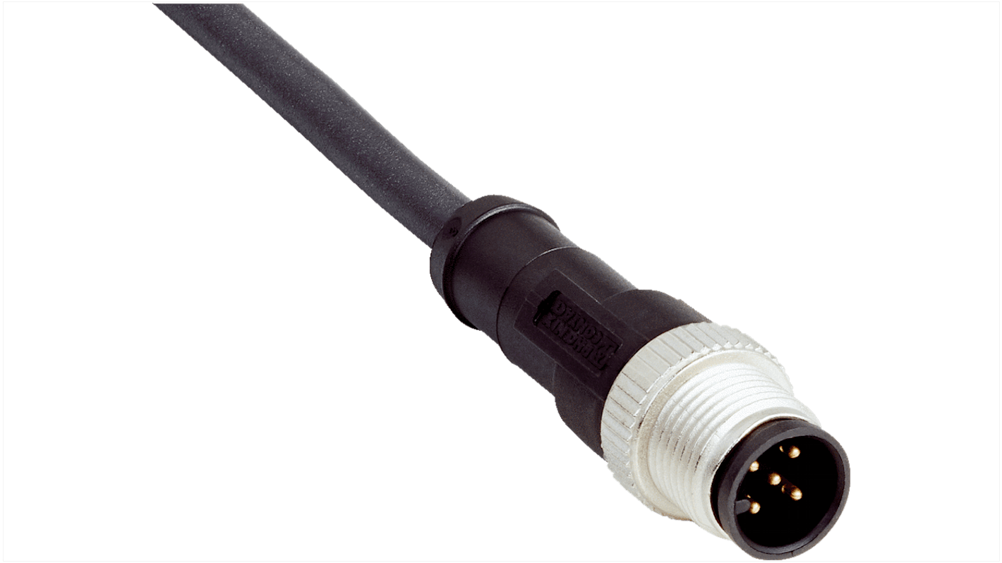 SICK Straight Male 5 way M12 to Connector & Cable, 10m