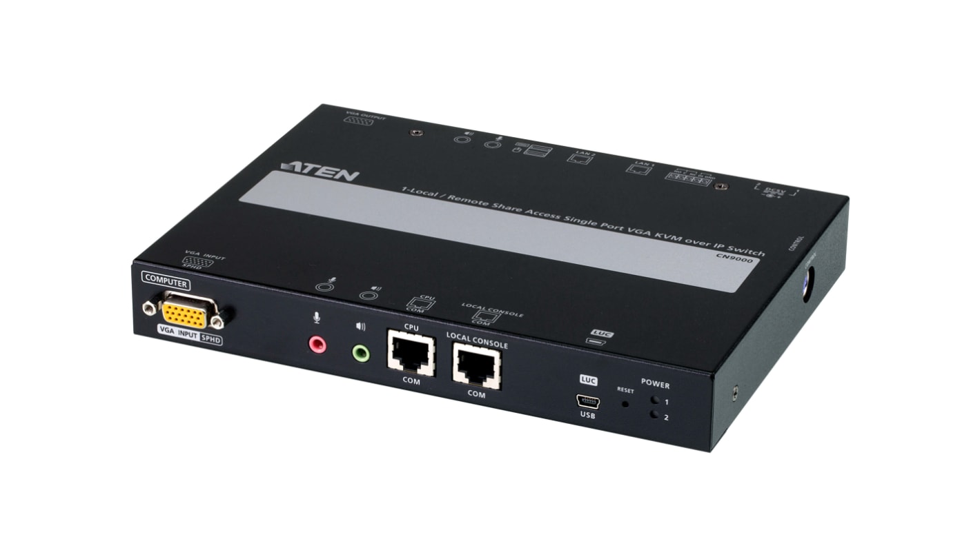 Aten Port USB VGA KVM Switch, 3.5 mm Jack 1920 x 1200 Maximum Resolution