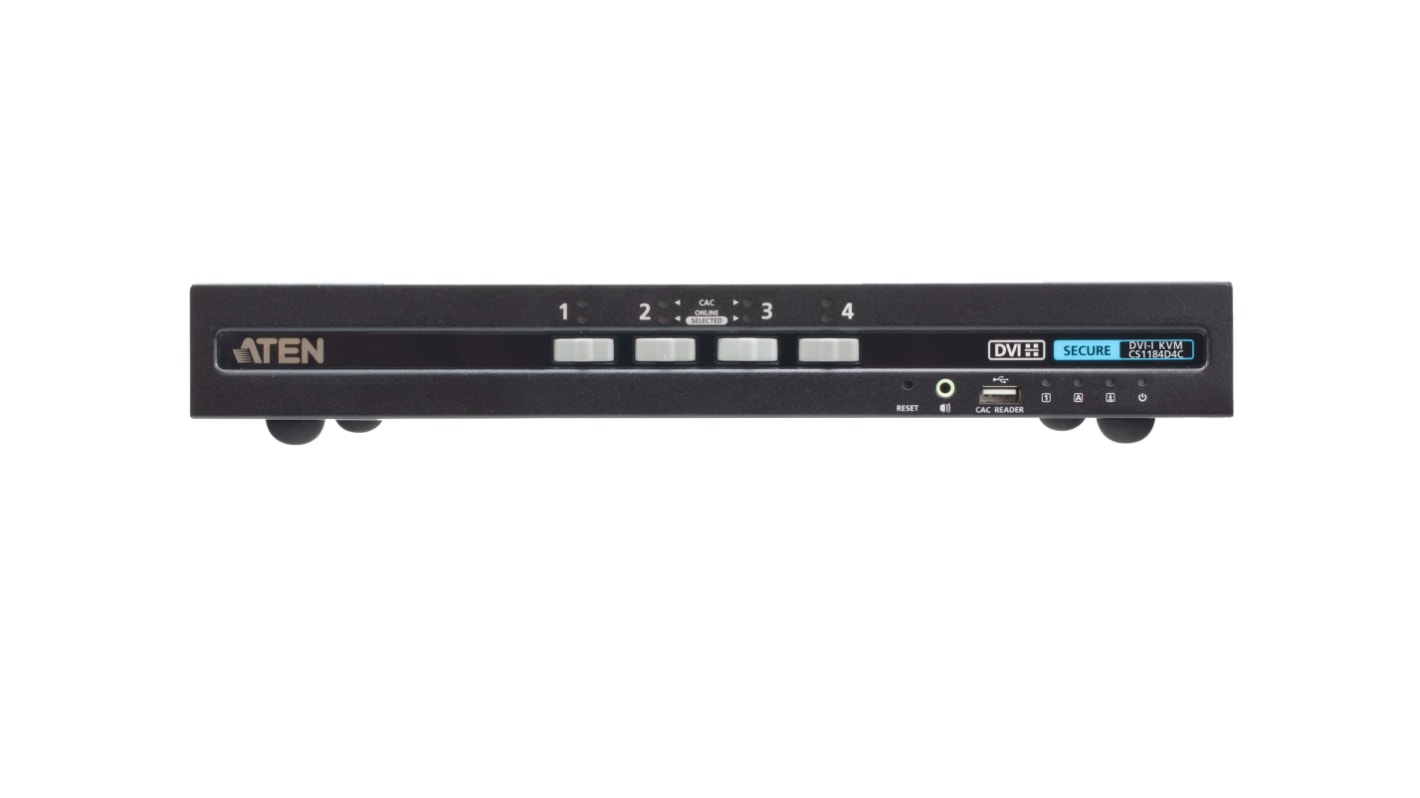 Aten 4 Port USB DVI KVM Switch, Stereo 3840 x 2160 Maximum Resolution