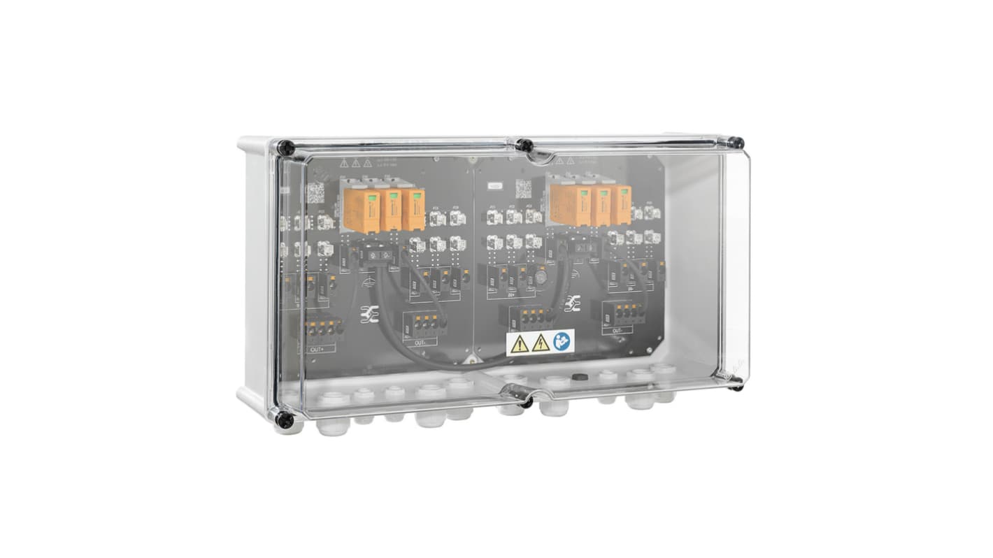 Weidmüller PVN Series Grey, Transparent Polycarbonate, Polyester Glass Fibre Reinforced Junction Box, IP65, 6