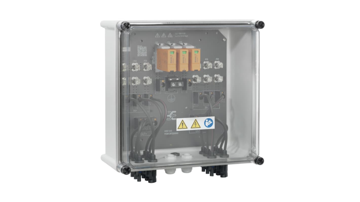 Weidmüller PVN Series Grey, Transparent Polycarbonate, Polyester Glass Fibre Reinforced Junction Box, IP65, 6