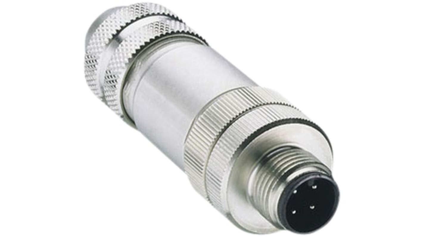 Lumberg Automation M12工业圆形连接器插头, 8芯, 电缆安装, IP67, 599系列