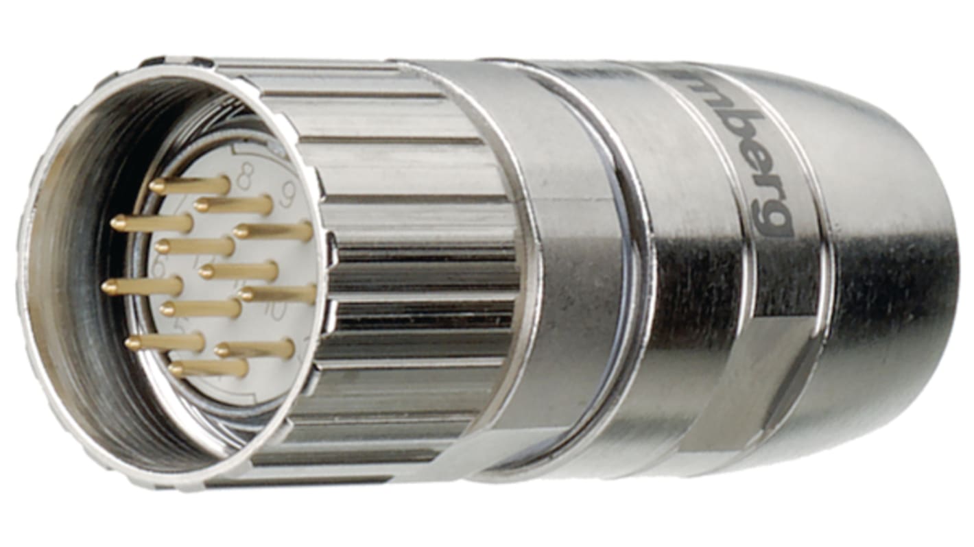Lumberg Automation M23工业圆形连接器插头, 12芯, 电缆安装, IP67, 784系列