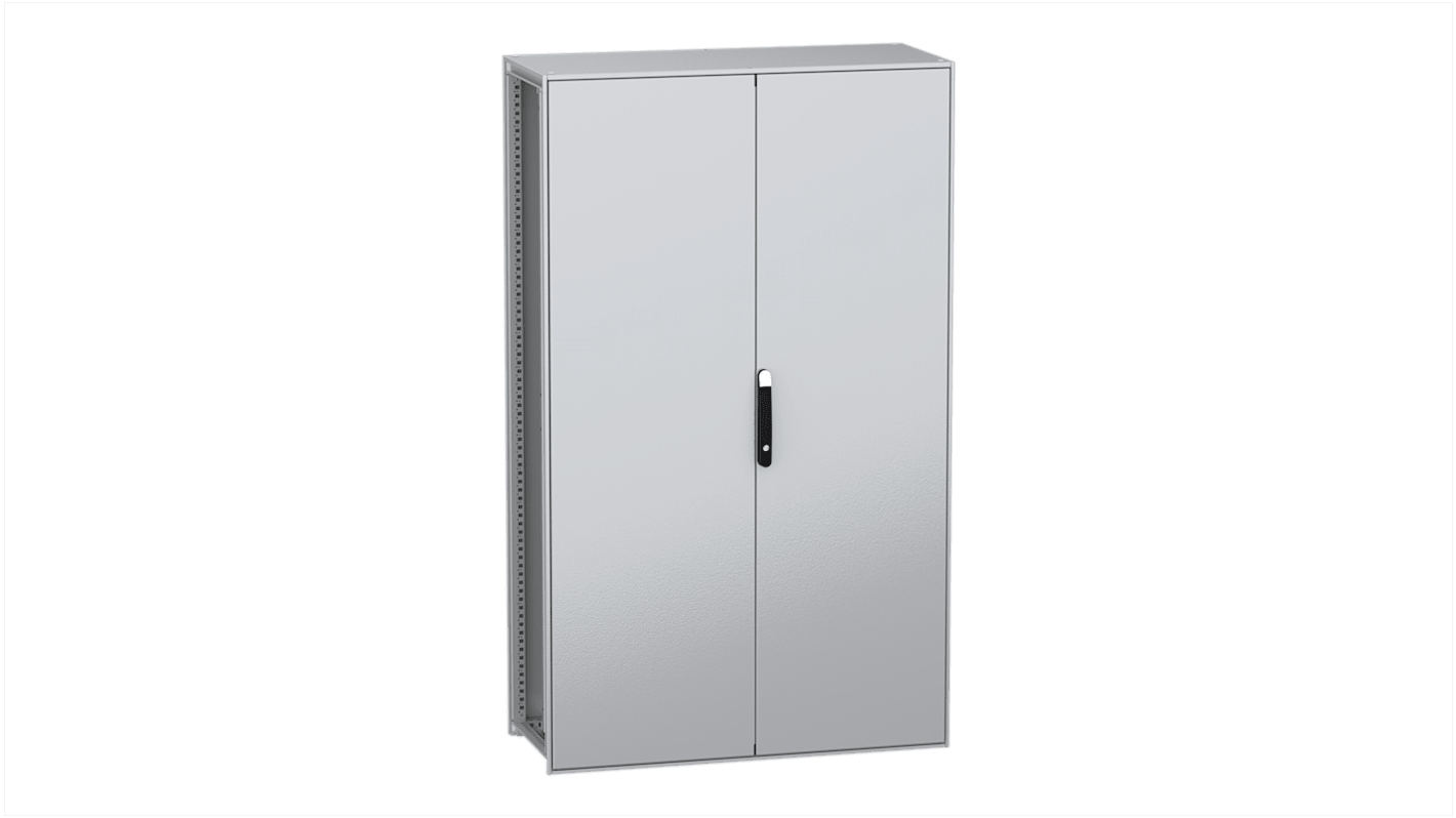 Schneider Electric PanelSeT SFN Series Galvanised Steel Double-Door-Door Floor Standing Enclosure, Plain Door Door,