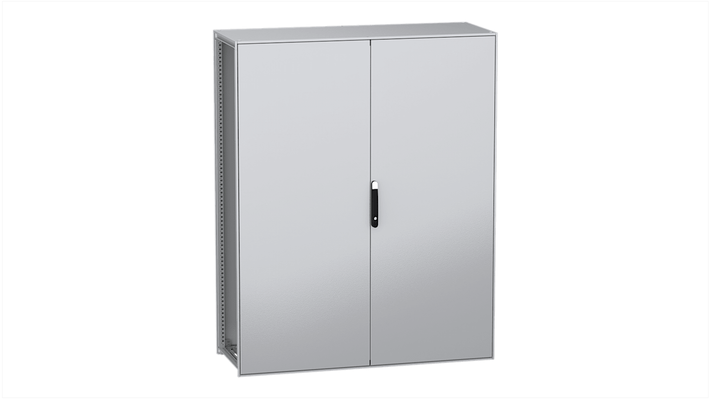 Schneider Electric PanelSeT SFN Series Galvanised Steel Double-Door-Door Floor Standing Enclosure, Plain Door Door,