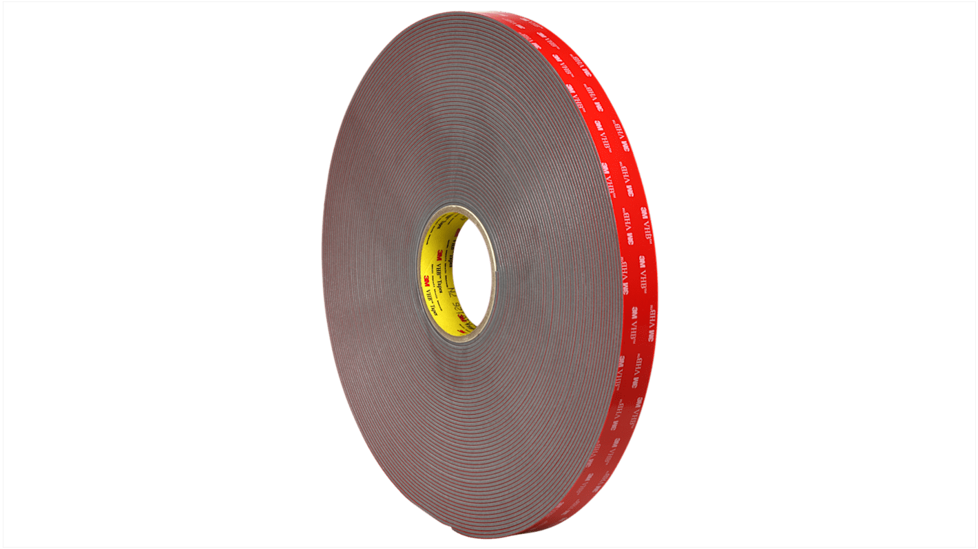3M 4991, 700007 Grey Foam Tape, 25.0mm x 16.50m, 2.30mm Thick