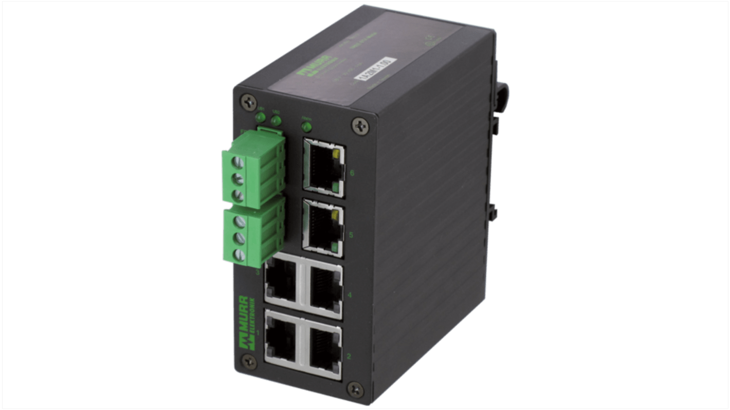Murrelektronik Limited 6口网络扩展器, 100Mbit/s, 9 → 30V 直流, DIN卡轨安装安装, 58系列