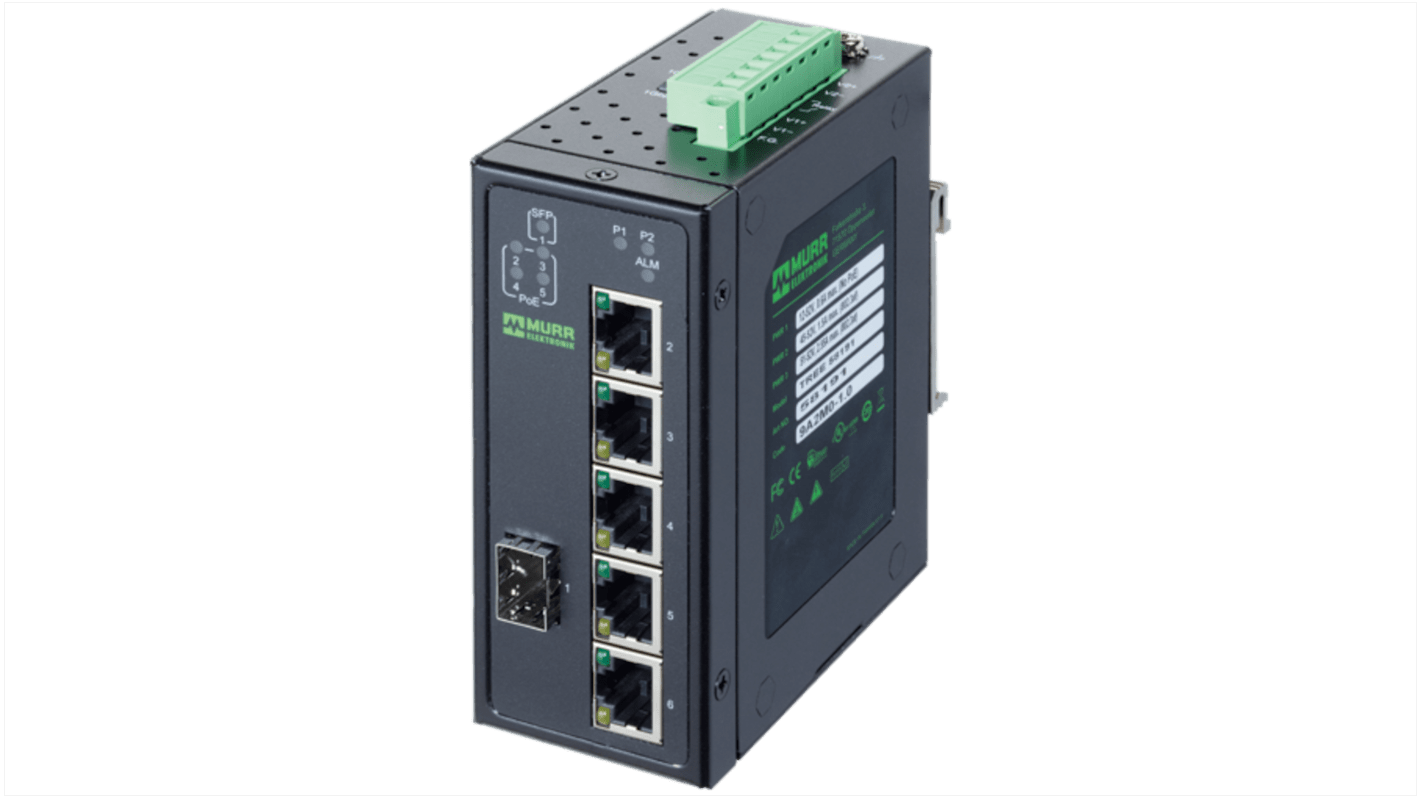 Murrelektronik Limited 6口网络扩展器, 1000Mbit/s, 48V, DIN卡轨安装安装, 58系列