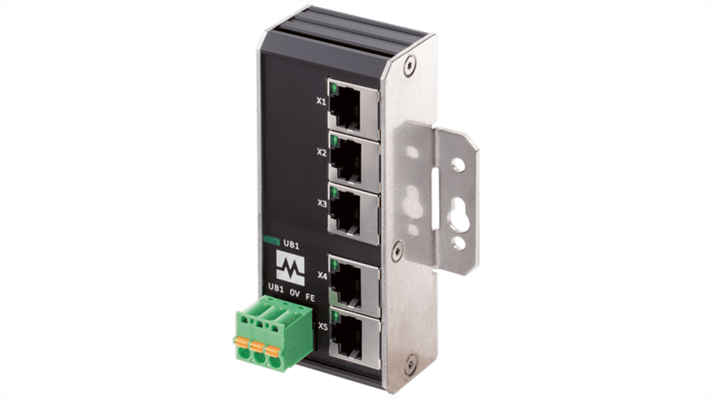 Murrelektronik Limited 5口网络扩展器, 100Mbit/s, 9 → 36V 直流, 螺钉安装安装, 58系列