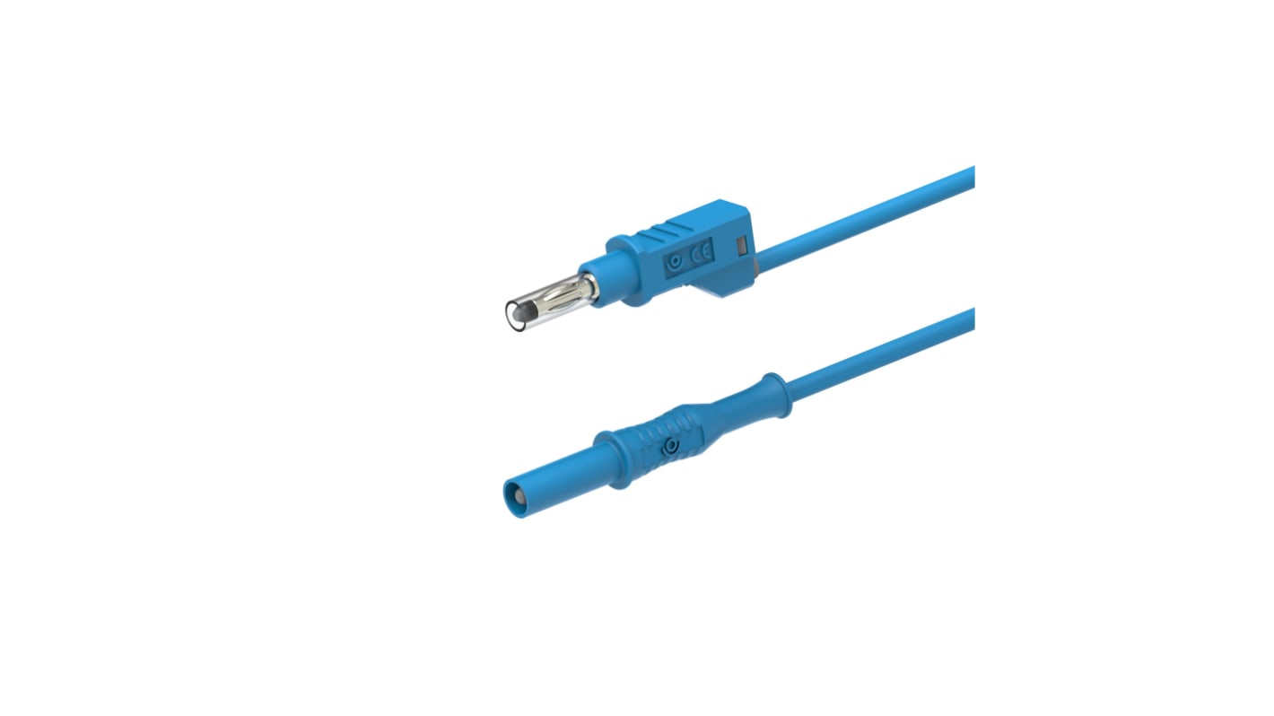 4 mm Bananenstecker Blau, Kontakt vernickelt, 1kV / 12A Steck