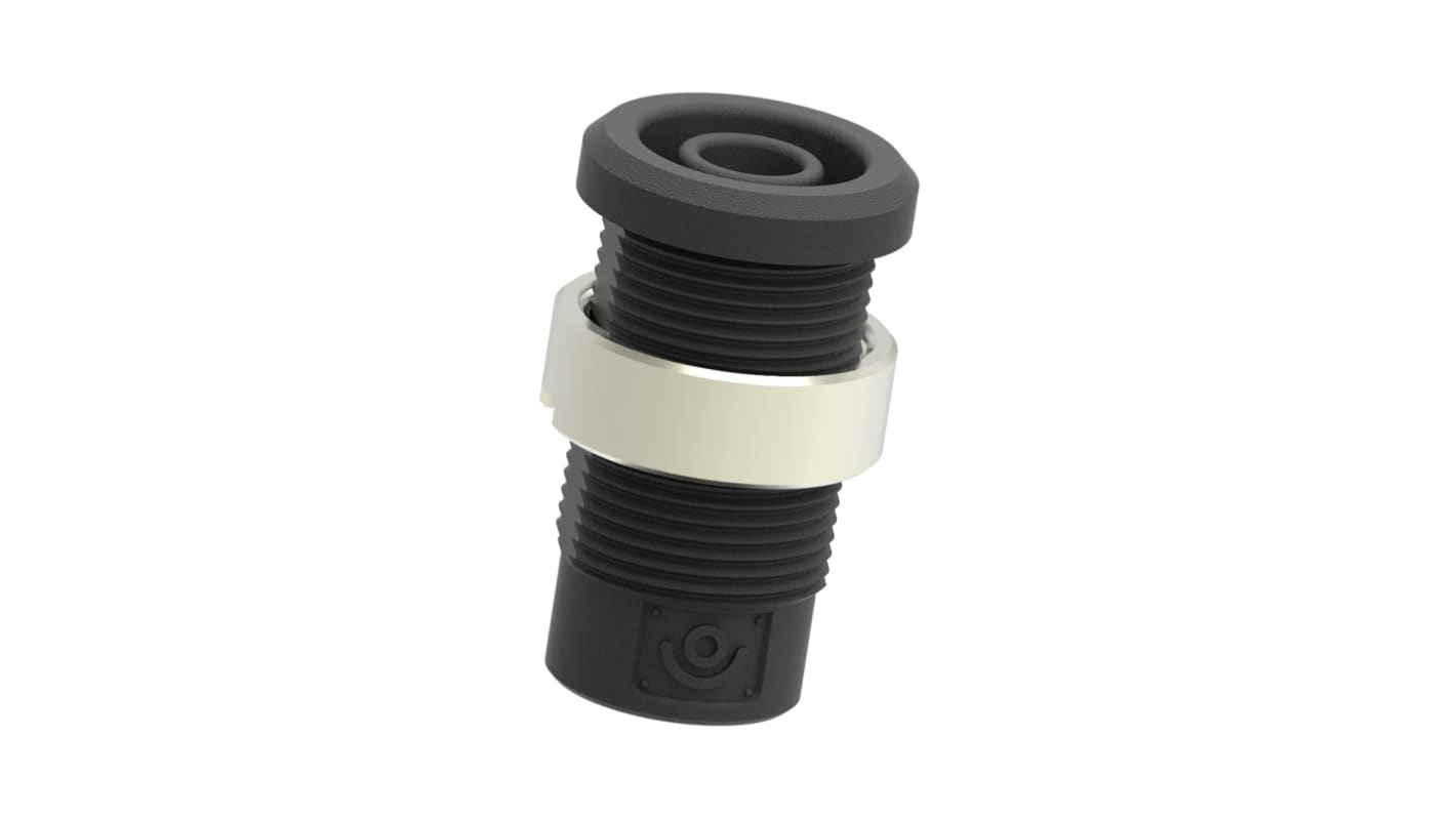 Electro PJP Black Female Banana Socket, 4 mm Connector, M3 Thread Termination, 36A, 1kV, Nickel Plating