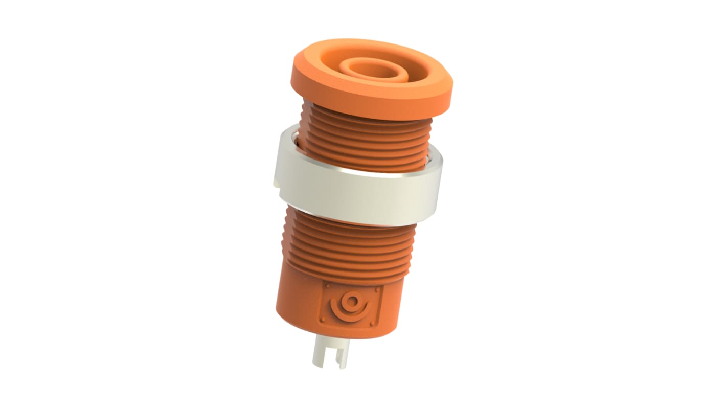 Red Female Banana Socket, 4 mm Connector, Solder Termination, 25A, 1kV, Nickel Plating