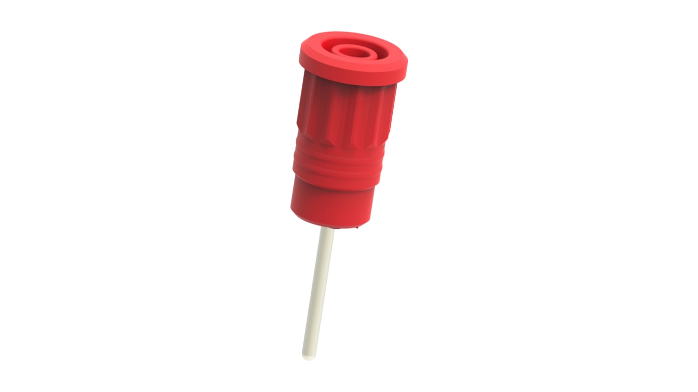 Electro PJP Red Female Banana Socket, 4 mm Connector, Press Fit Termination, 36A, 1kV, Nickel Plating