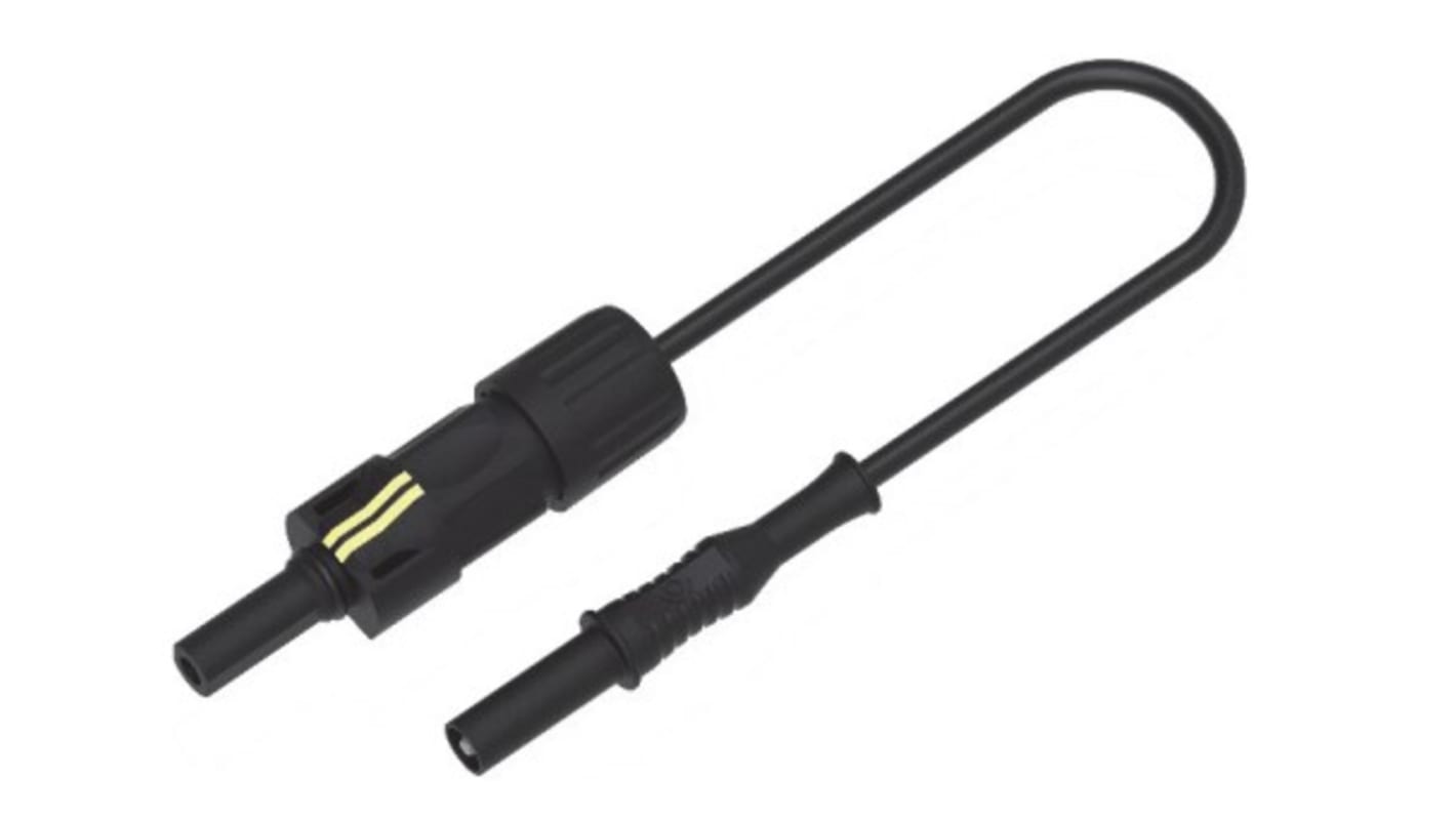 Electro PJP Test Leads, 40A, 1.5kV, Black, 100mm Lead Length
