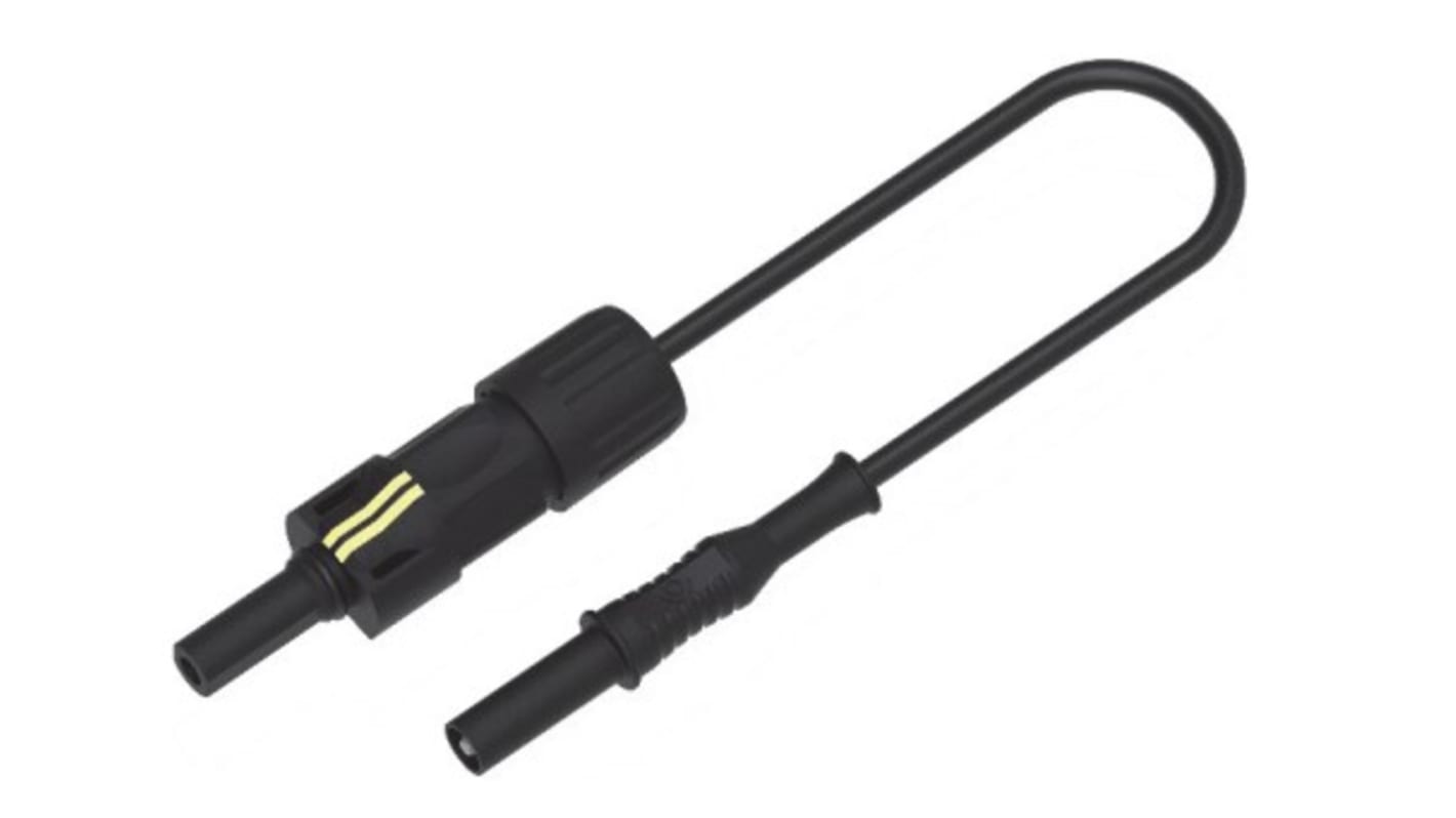 Test Leads, 40A, 1.5kV, Black, 100mm Lead Length