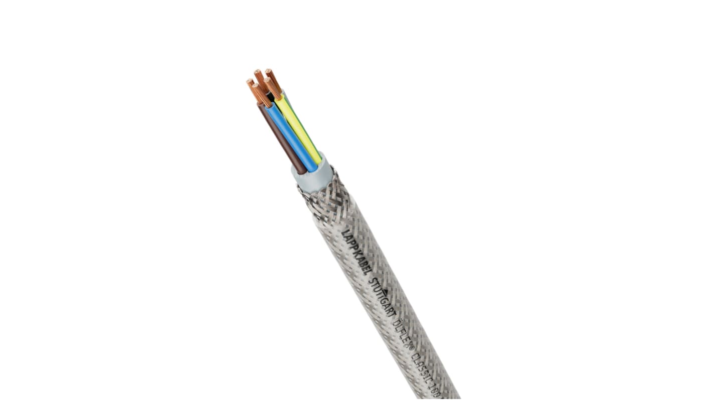 Lapp 35202 Control Cable, 7 Cores, 0.5 mm², CY, Screened, 1m, Grey PVC Sheath, 20 AWG