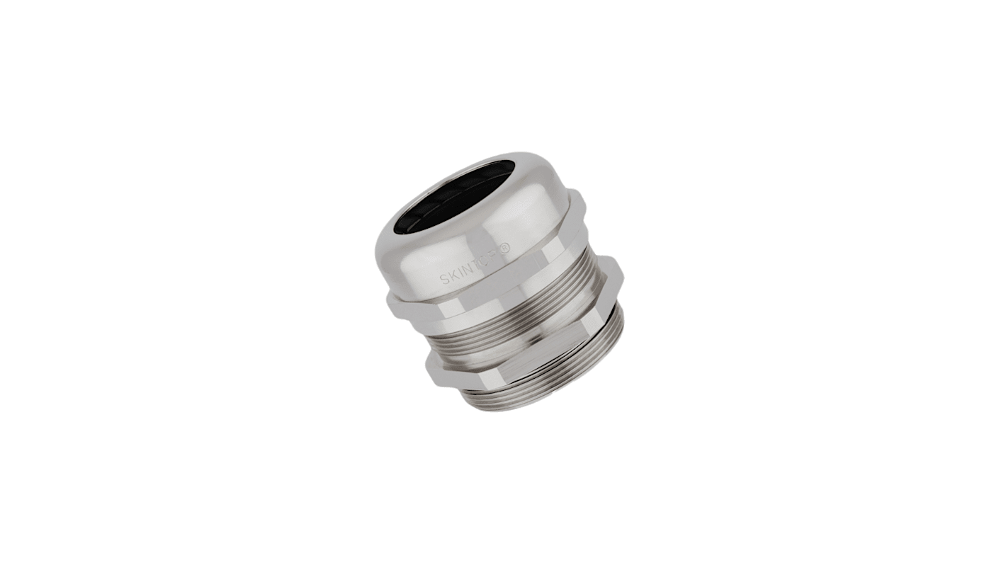 5311 Series Silver Brass Cable Gland, M25 Thread, IP68, IP69