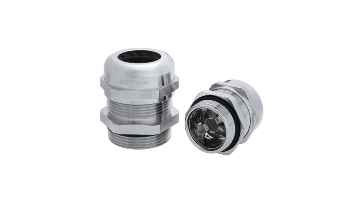 Lapp 5311 Series Silver Brass Cable Gland, M20 Thread, IP66, IP68, IP69