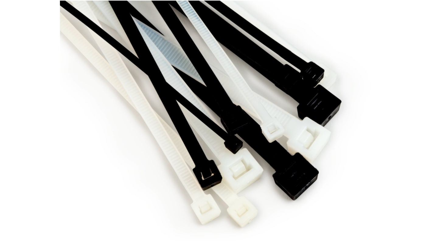Brida 3M de Nylon 6/6 Transparente, 100mm x 2,5 mm, Brida para bandejas portacables